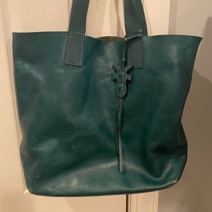 Frye. Teal leather bag. Good used condition.
